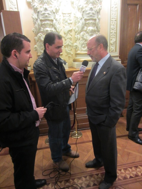 Entrevista al alcalde en la Presentación del Cartel y Pregonero de la Semana Santa de Valladolid 2013